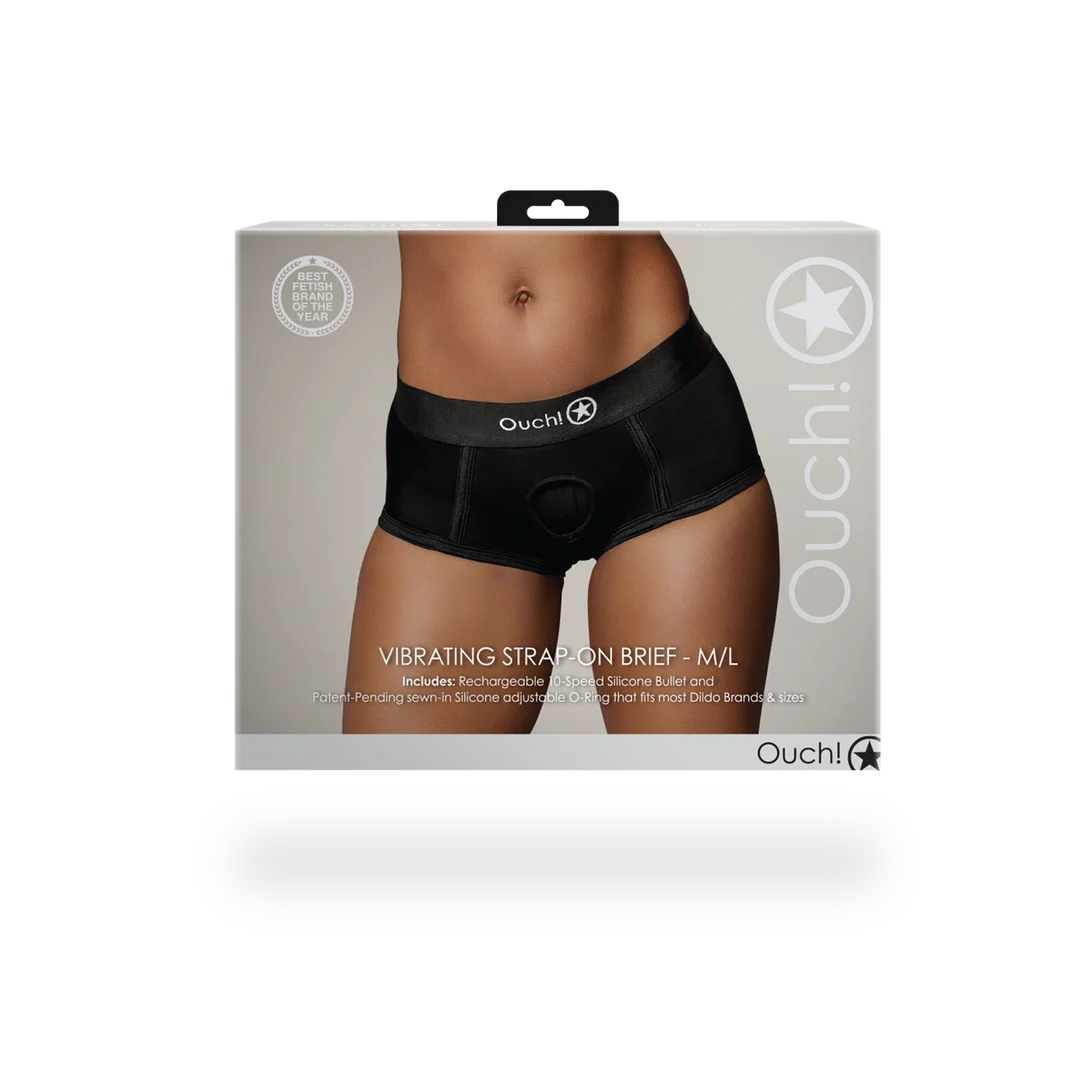 Vibratore bullet con 10 modalità – Boxer strap on vibrante Ouch! by Shots - immagine 2