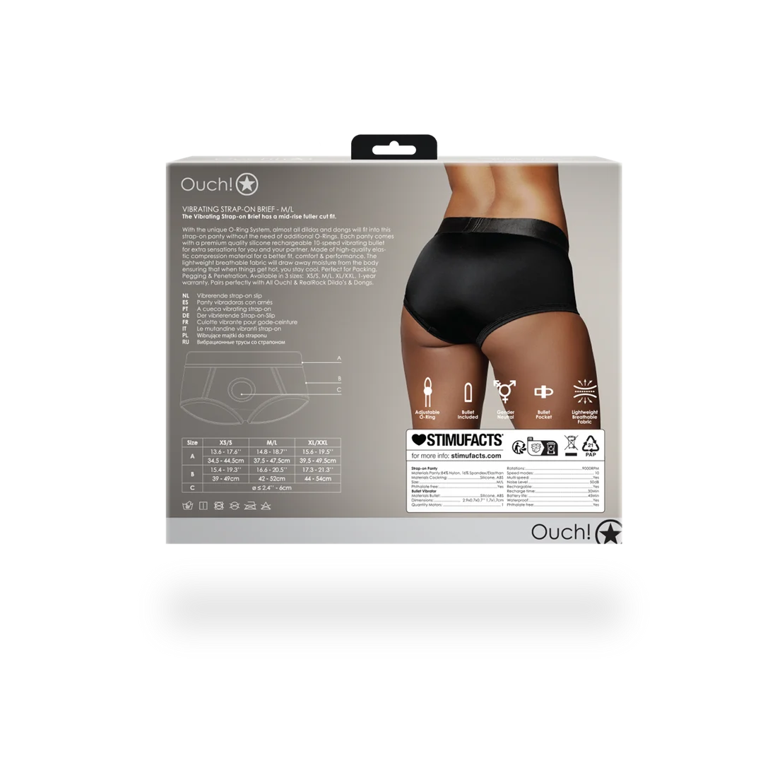 Vibratore bullet con 10 modalità – Boxer strap on vibrante Ouch! by Shots - immagine 3