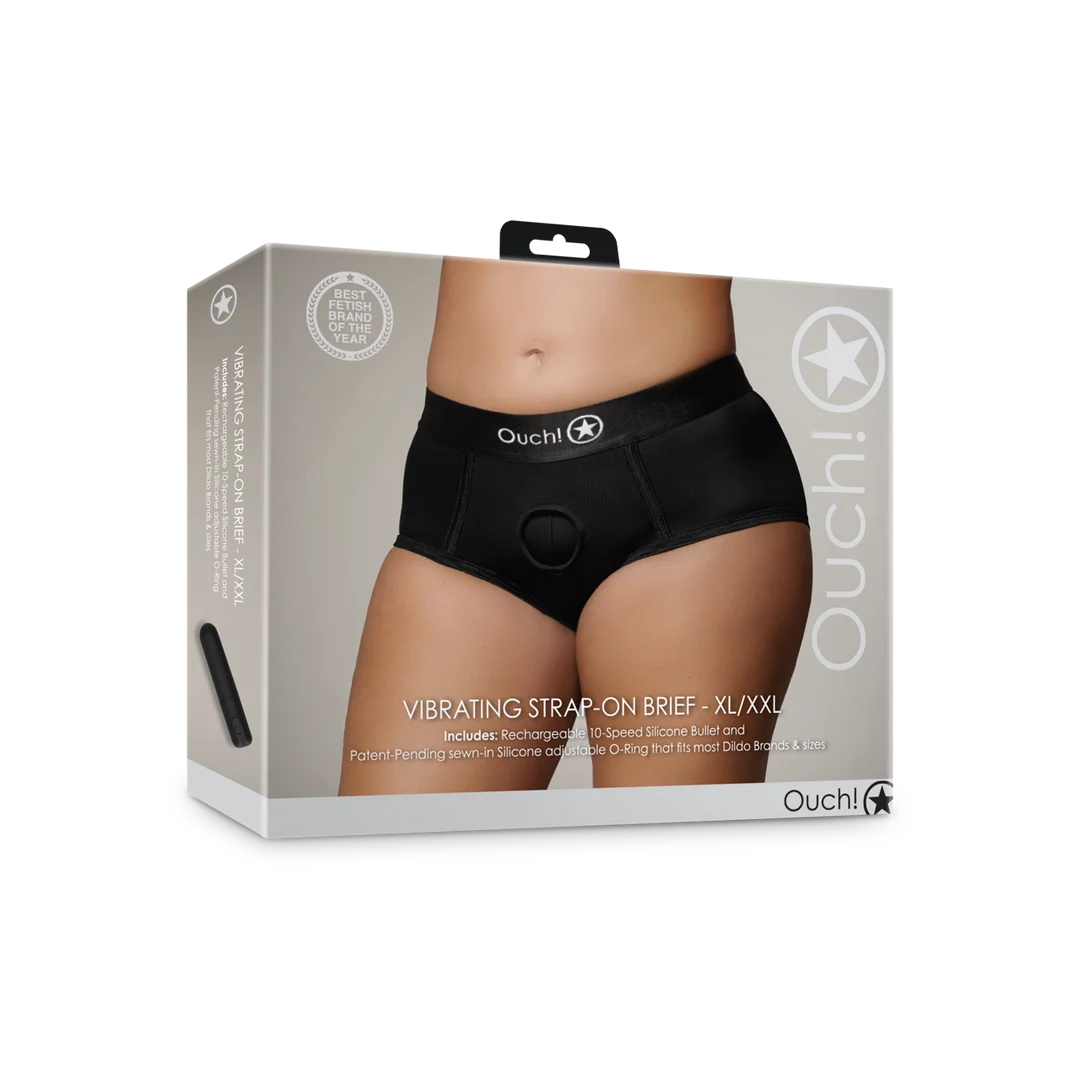 Vibratore bullet con 10 modalità – Boxer strap on vibrante Ouch! by Shots - immagine 7