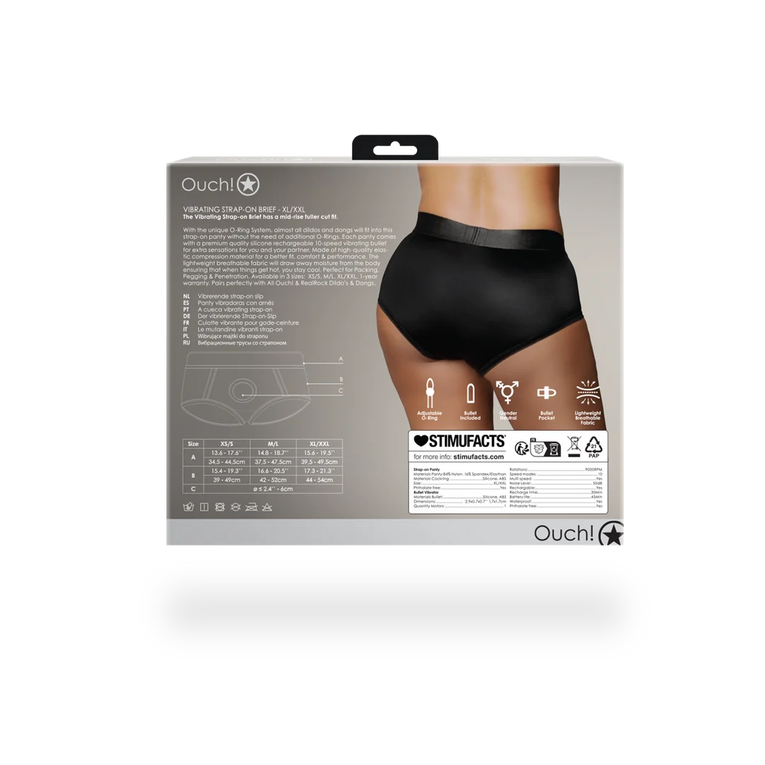 Vibratore bullet con 10 modalità – Boxer strap on vibrante Ouch! by Shots - immagine 9