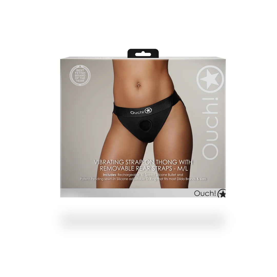 Bullet vibrante con 10 modalità – Perizoma con harness Ouch! by Shots - immagine 2