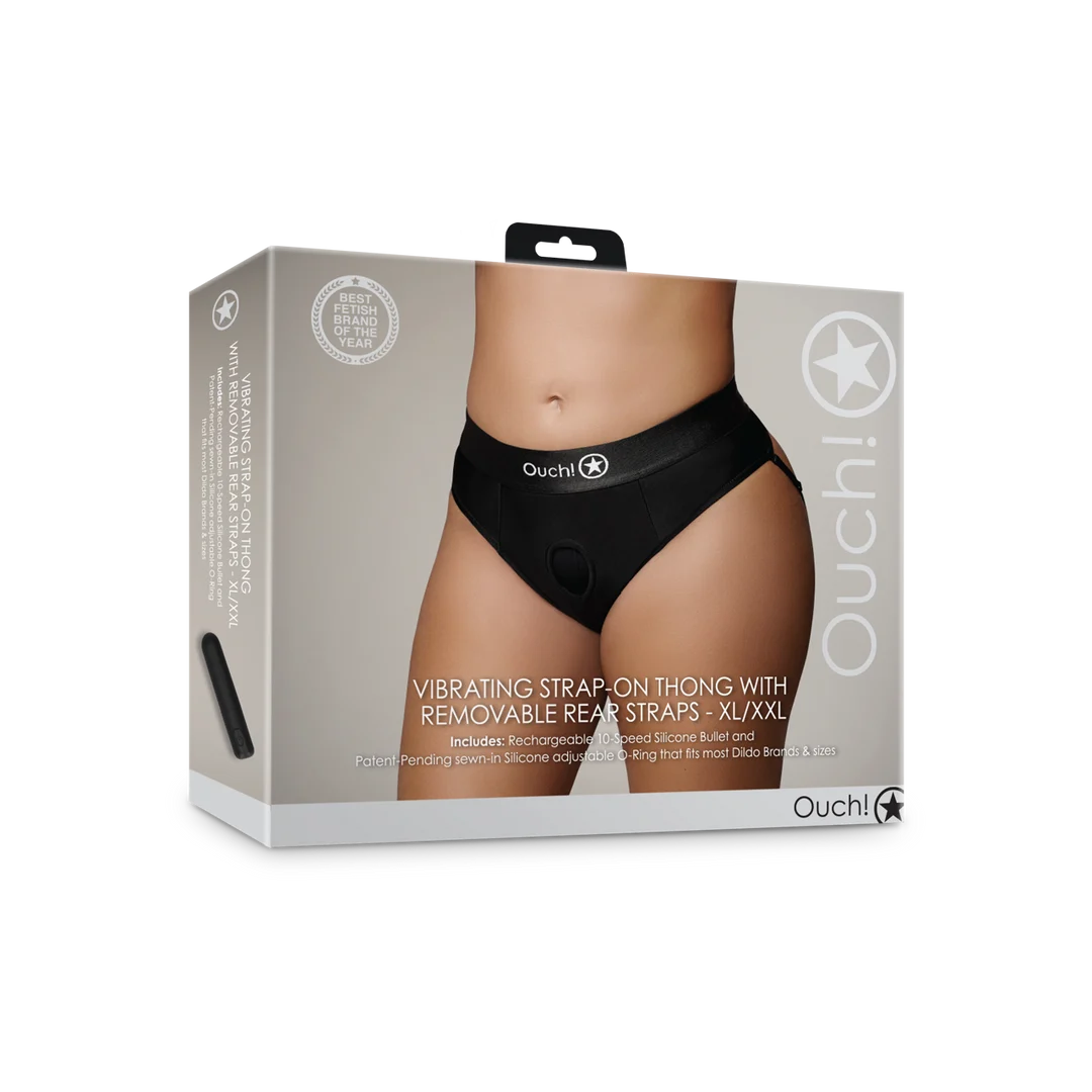 Bullet vibrante con 10 modalità – Perizoma con harness Ouch! by Shots - immagine 7