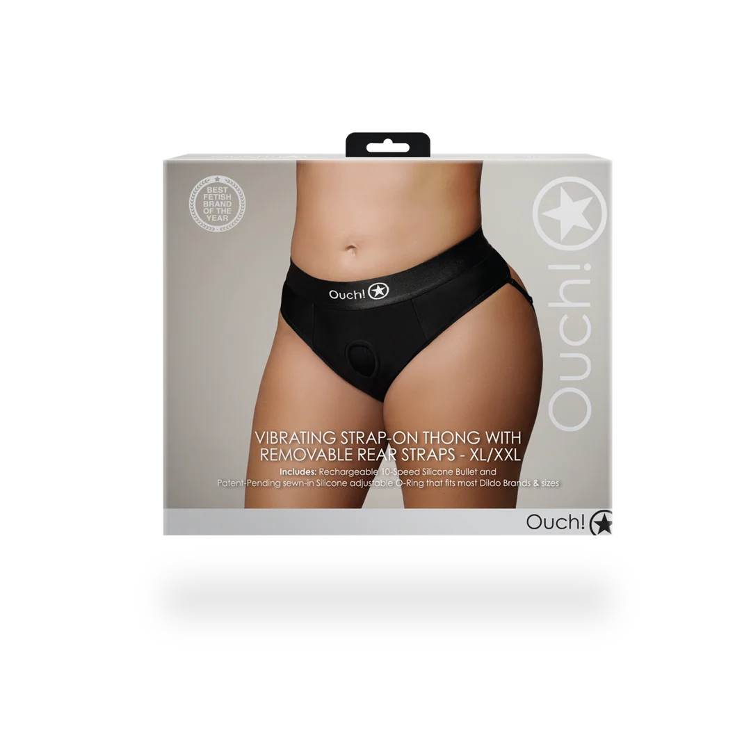 Bullet vibrante con 10 modalità – Perizoma con harness Ouch! by Shots - immagine 8