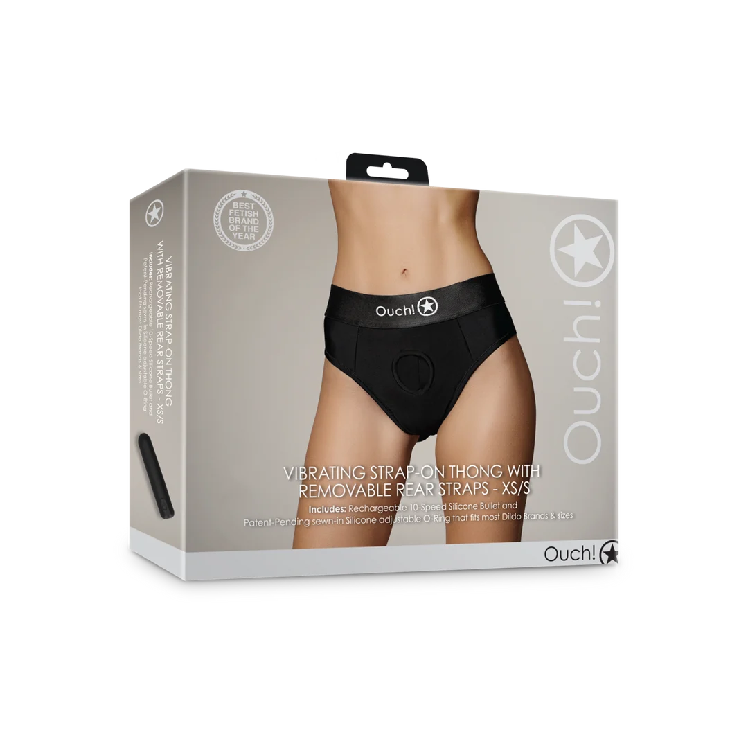 Bullet vibrante con 10 modalità – Perizoma con harness Ouch! by Shots - immagine 13