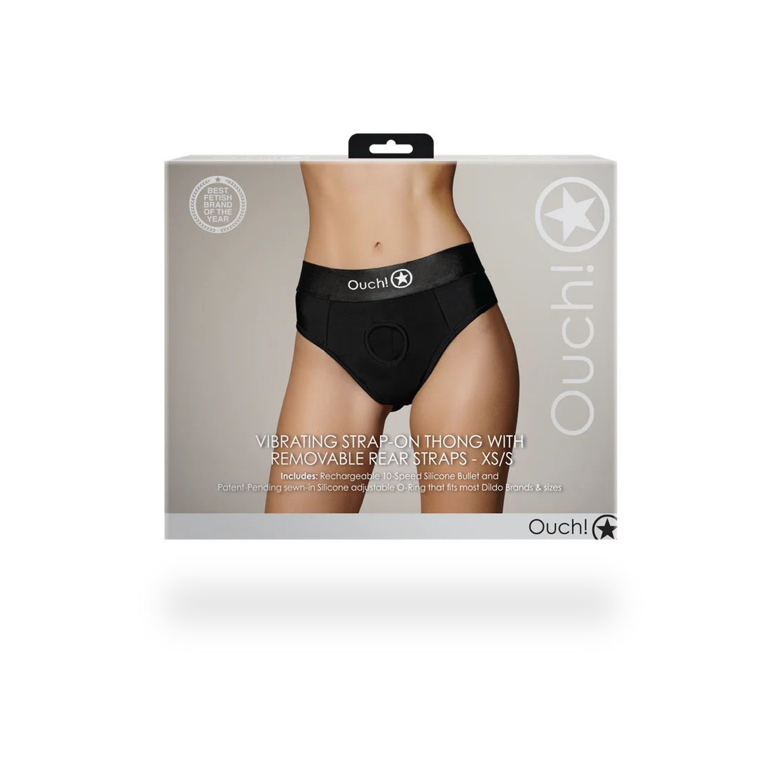 Bullet vibrante con 10 modalità – Perizoma con harness Ouch! by Shots - immagine 14