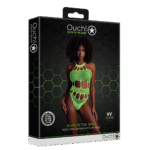 Body verde neon con scollo all’americana