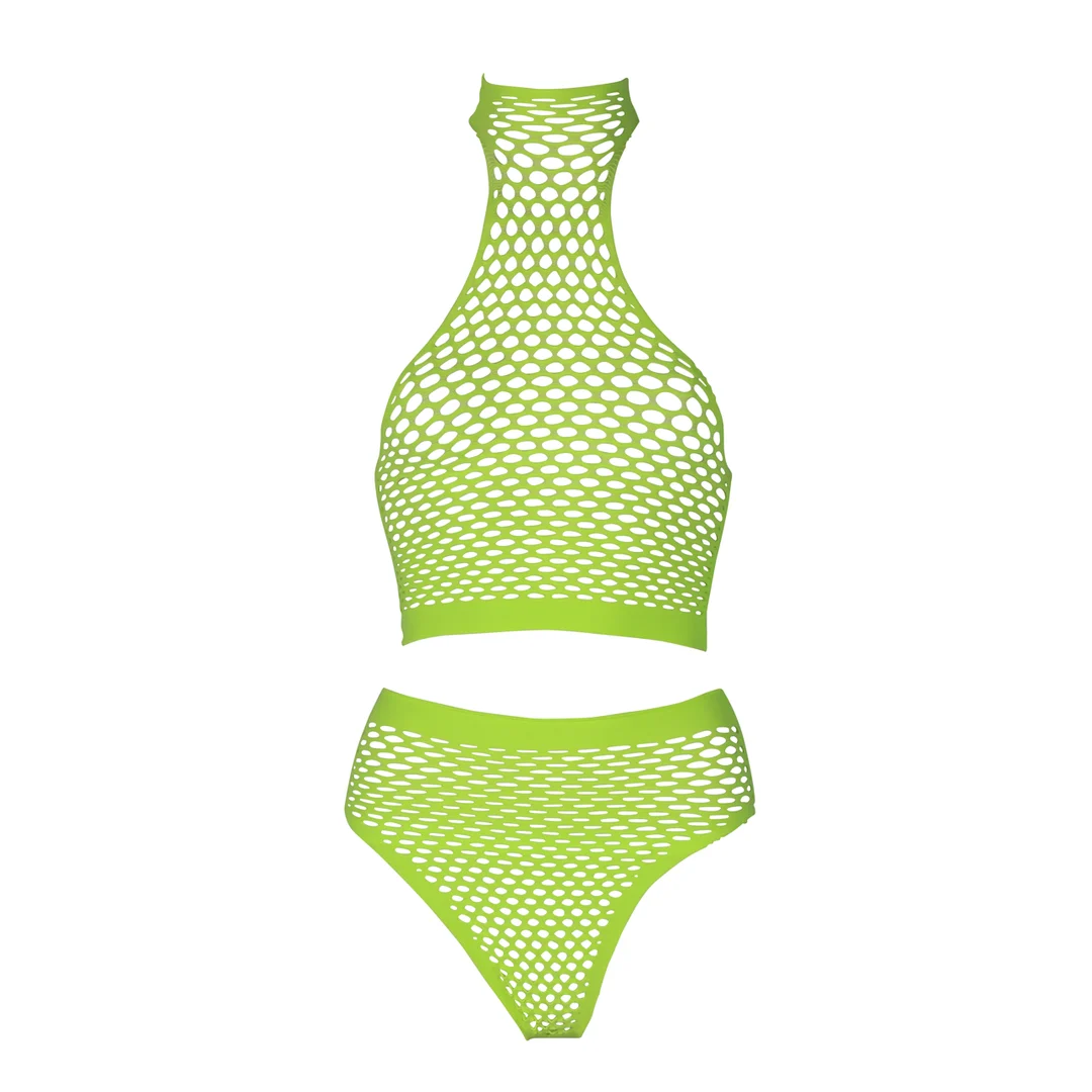 Set verde neon a collo alto con slip - immagine 5