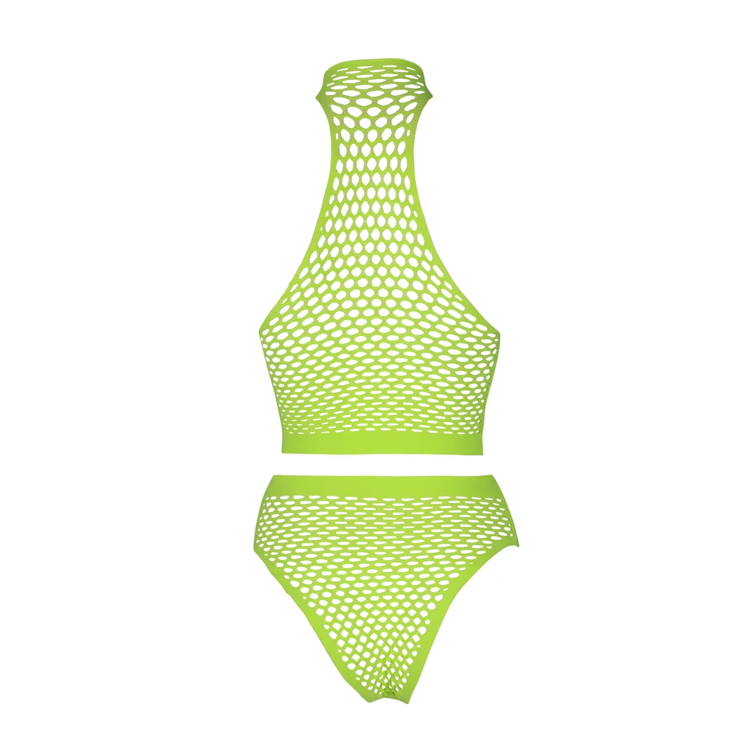 Set verde neon a collo alto con slip - immagine 6