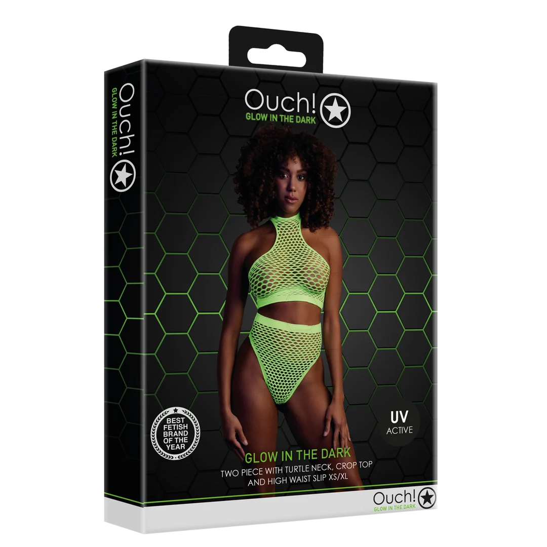 Set verde neon a collo alto con slip - immagine 1