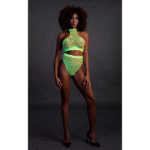 Set verde neon a collo alto con slip - immagine 3