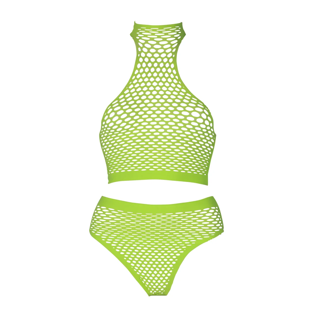 Set verde neon a collo alto con slip - immagine 11