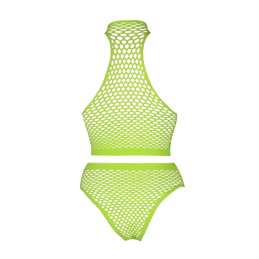 Set verde neon a collo alto con slip - immagine 12