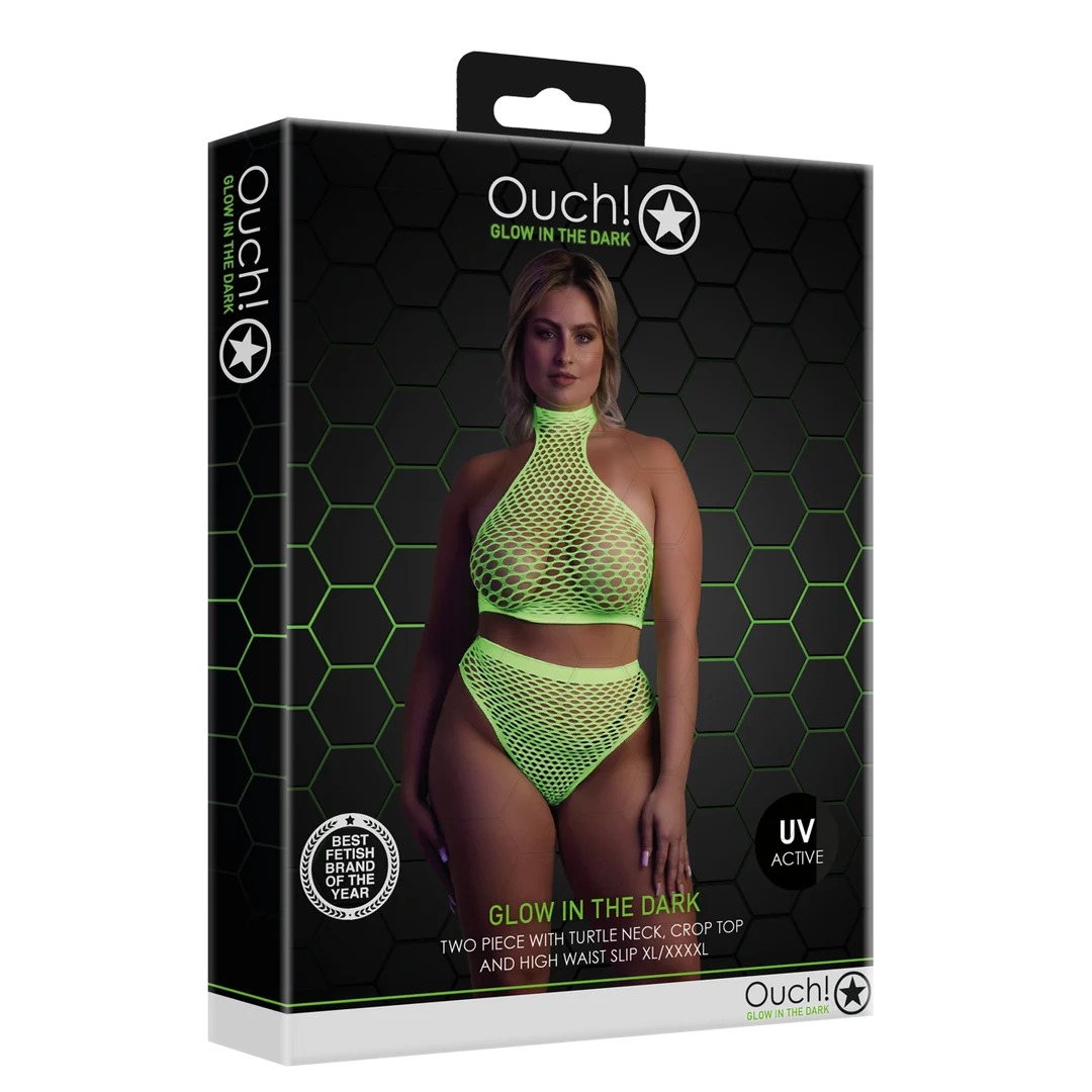 Set verde neon a collo alto con slip - immagine 7
