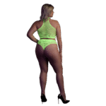 Set verde neon a collo alto con slip - immagine 8