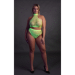 Set verde neon a collo alto con slip - immagine 9