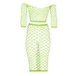 Crop top verde neon con gonna lunga - immagine 6