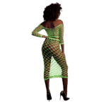 Crop top verde neon con gonna lunga - immagine 2