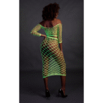 Crop top verde neon con gonna lunga - immagine 4