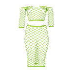 Crop top verde neon con gonna lunga - immagine 11