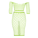 Crop top verde neon con gonna lunga - immagine 12
