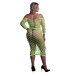 Crop top verde neon con gonna lunga - immagine 8