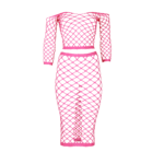 Crop top verde neon con gonna lunga - immagine 18