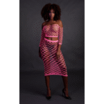 Crop top verde neon con gonna lunga - immagine 15