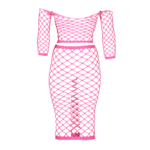 Crop top verde neon con gonna lunga - immagine 24