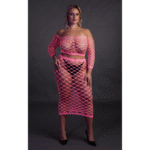 Crop top verde neon con gonna lunga - immagine 21