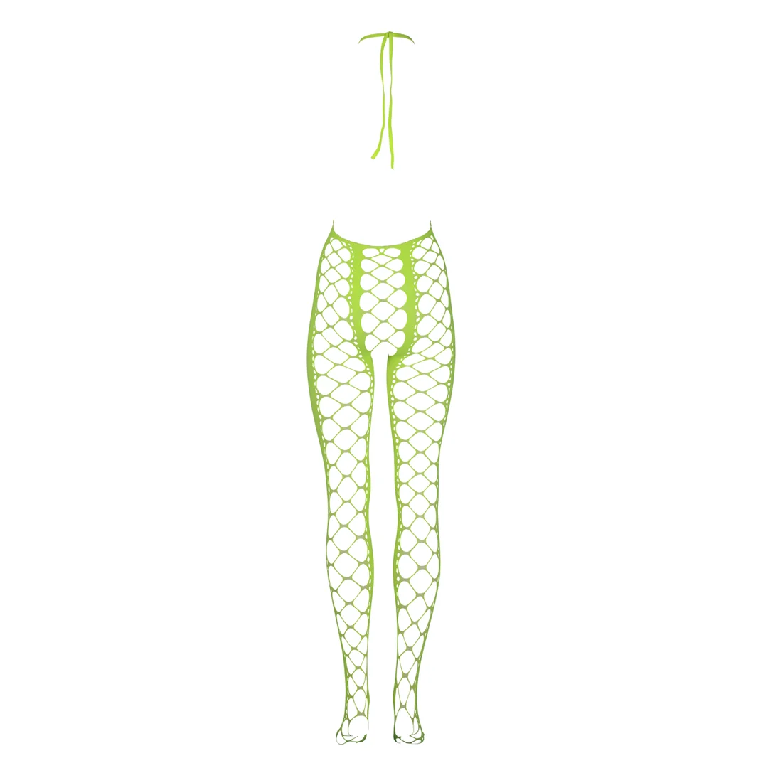 Bodystocking verde neon con collo all’americana - immagine 12