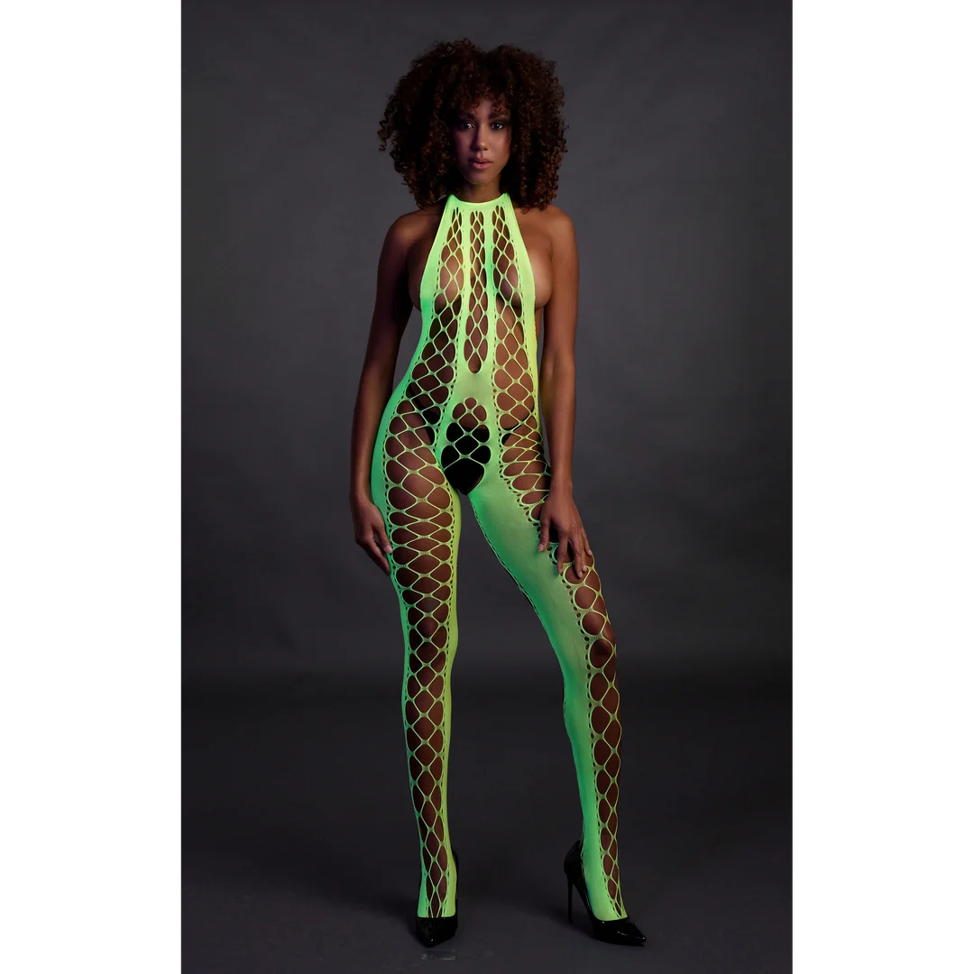 Bodystocking verde neon con collo all’americana - immagine 9