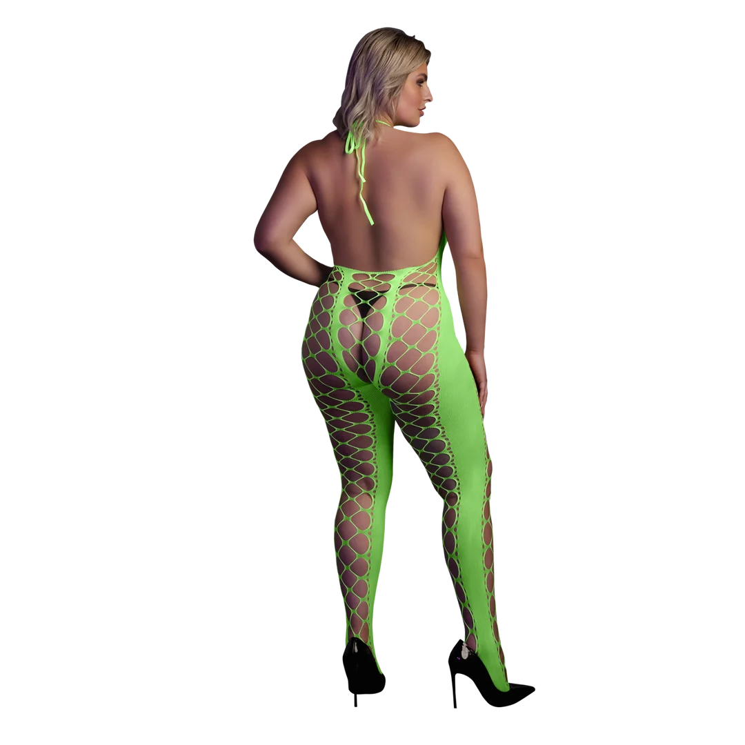 Bodystocking verde neon con collo all’americana - immagine 14