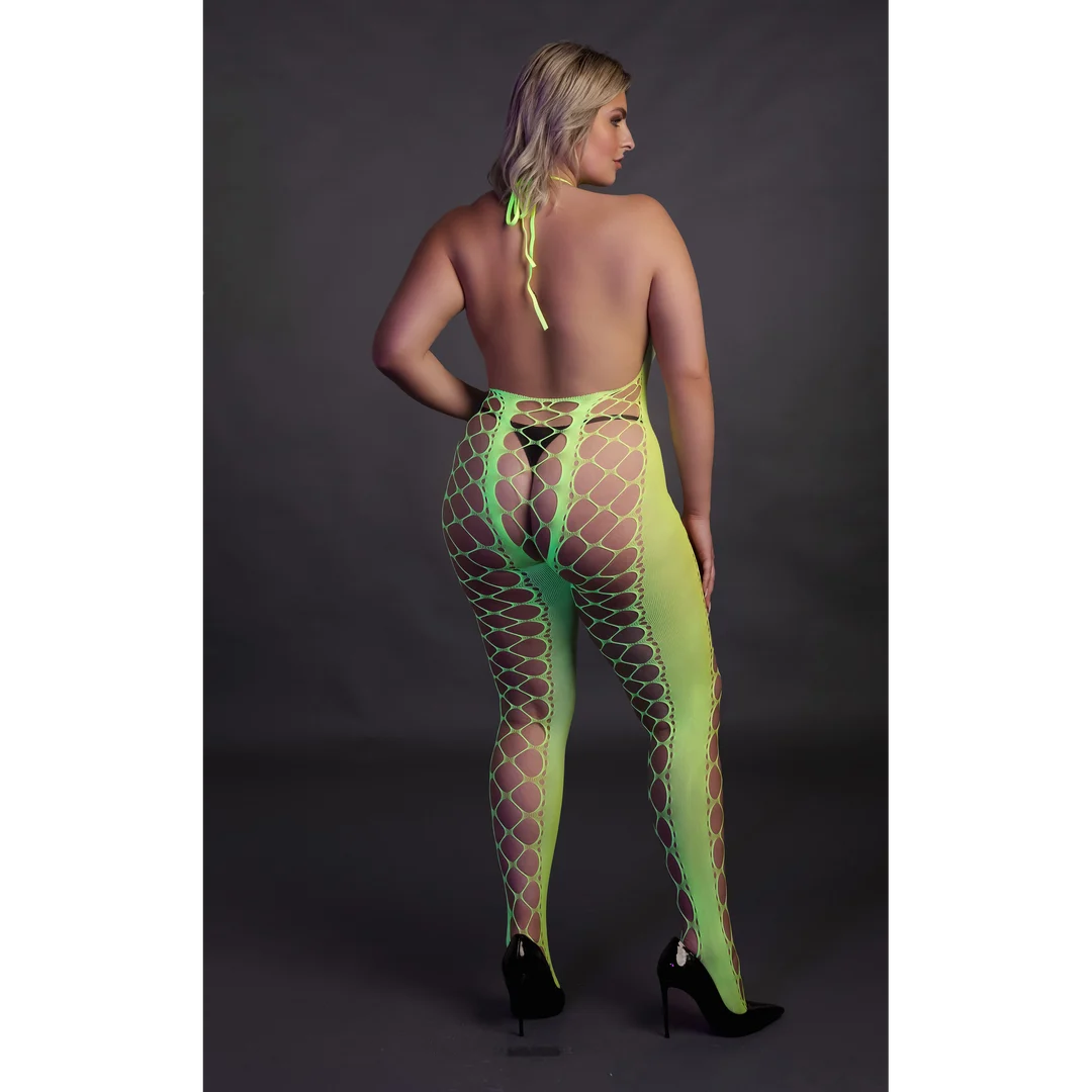 Bodystocking verde neon con collo all’americana - immagine 16