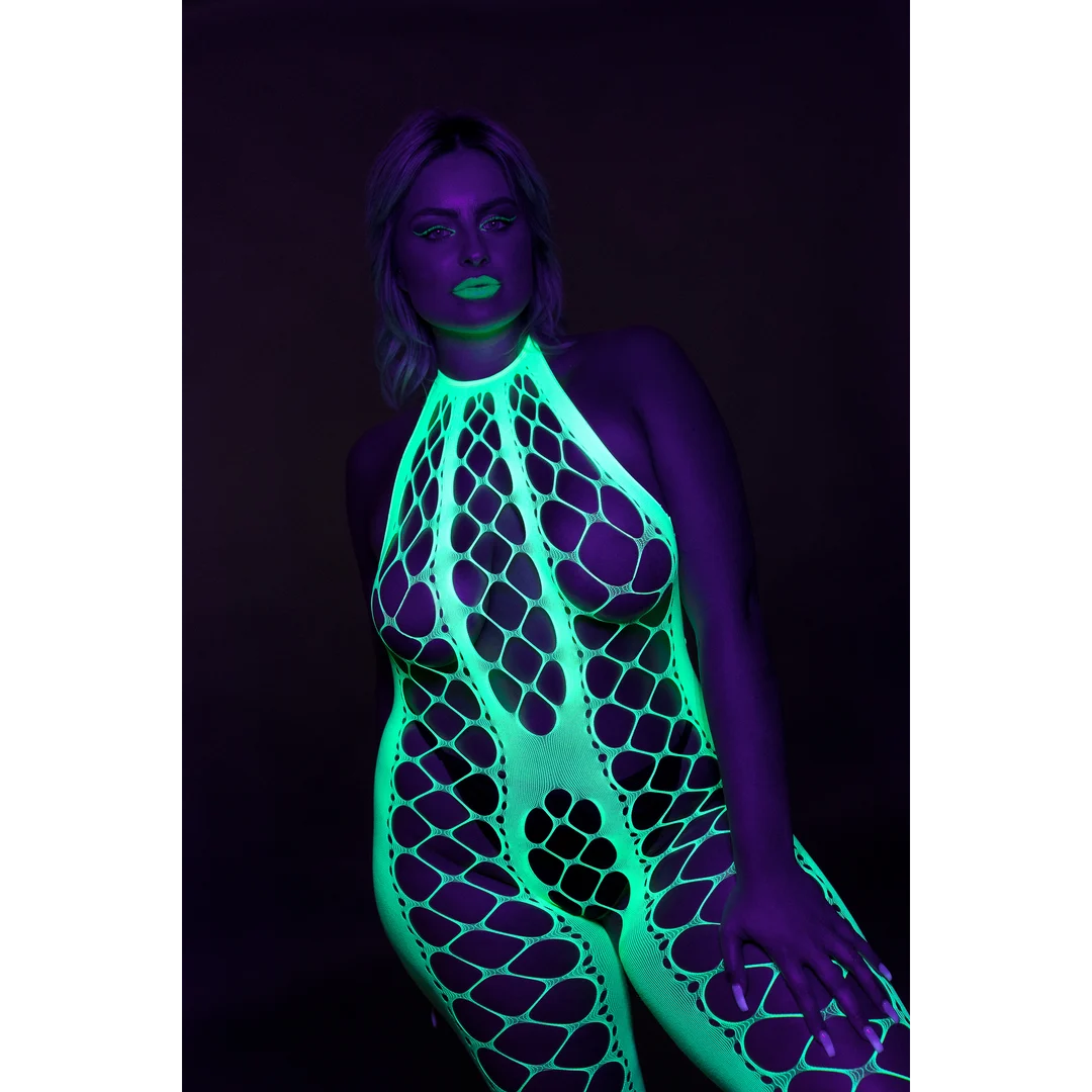 Bodystocking verde neon con collo all’americana - immagine 18