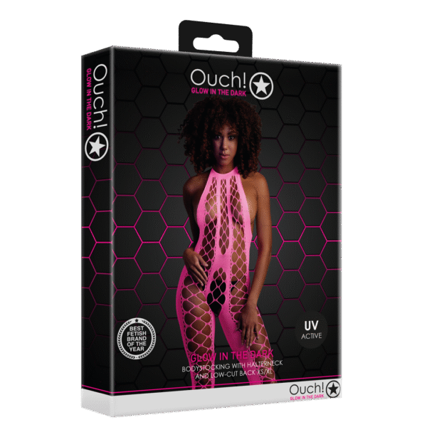 Bodystocking verde neon con collo all’americana