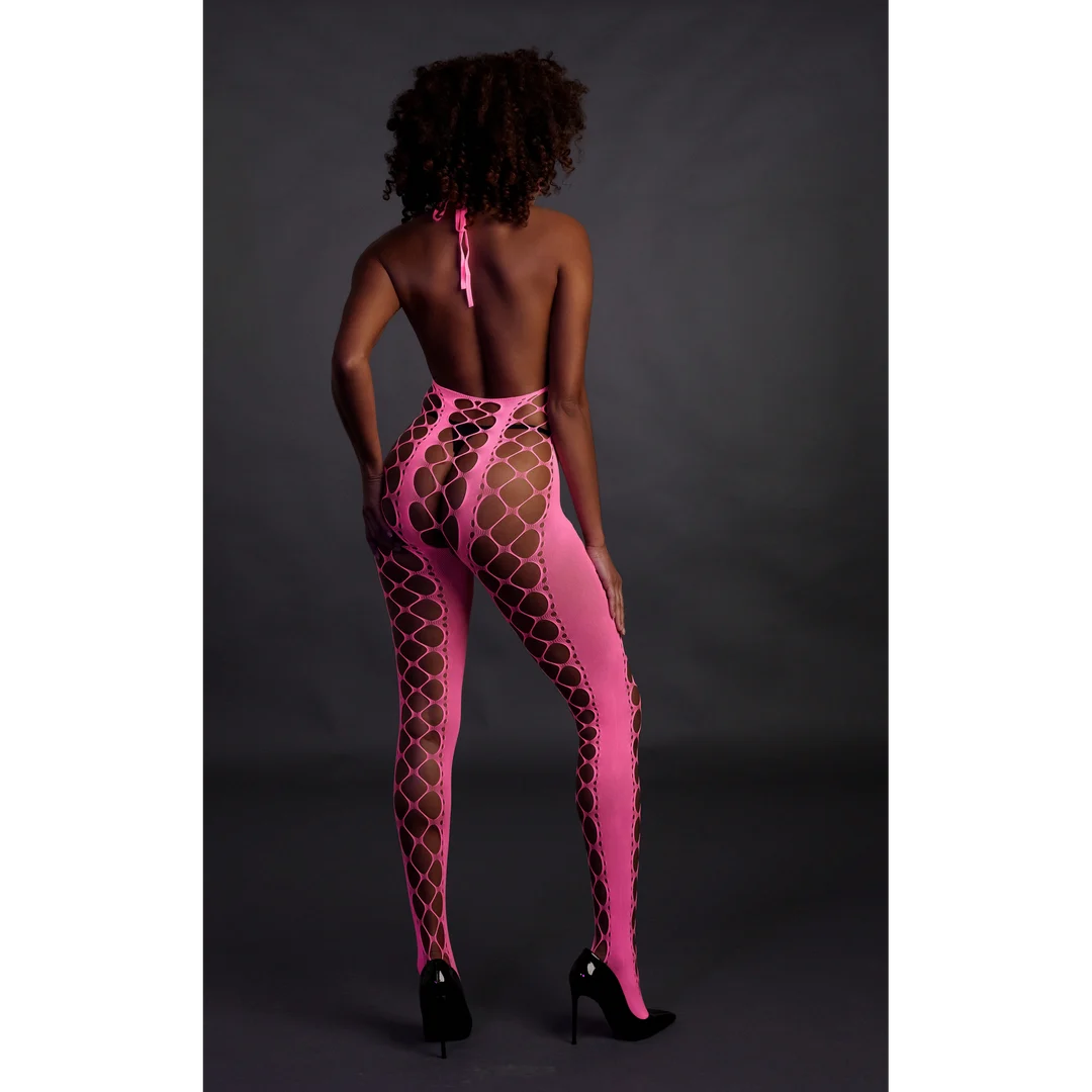 Bodystocking verde neon con collo all’americana - immagine 4
