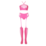 Set verde neon con crop top e calze - immagine 23