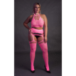 Set verde neon con crop top e calze - immagine 15