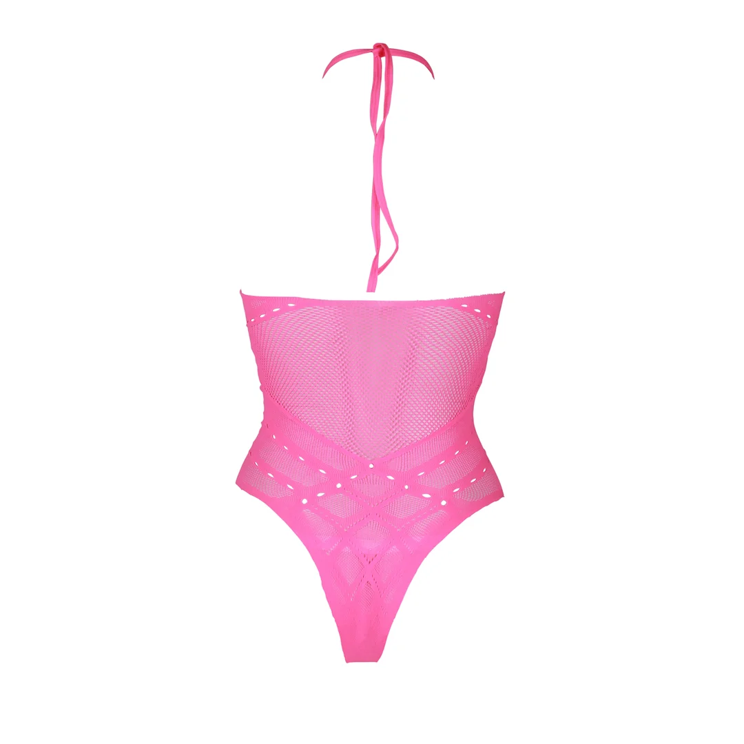 Body rosa neon con scollo all'americana - immagine 18