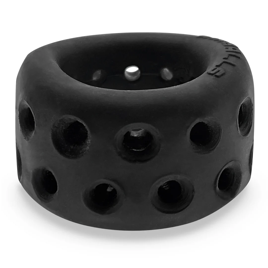 Anello per lo stretching dello scroto con fori di ventilazione – Black Ice - immagine 3