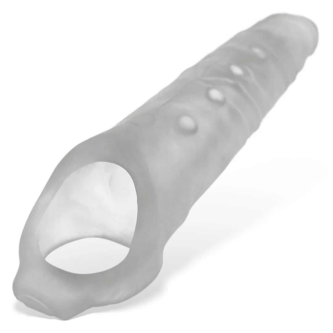 Guaina per pene con 3 inserti bullet, Ghiaccio trasparente - immagine 2
