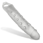 Guaina per pene con 3 inserti bullet, Ghiaccio trasparente - immagine 3