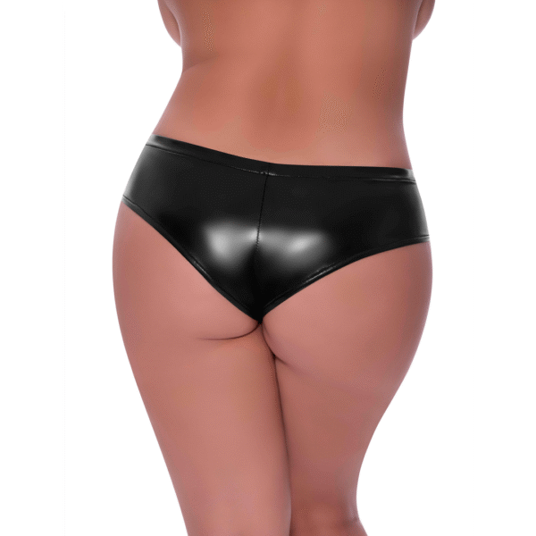 Magic Silk Low Rise Split Crotch Boy Short 2X nero