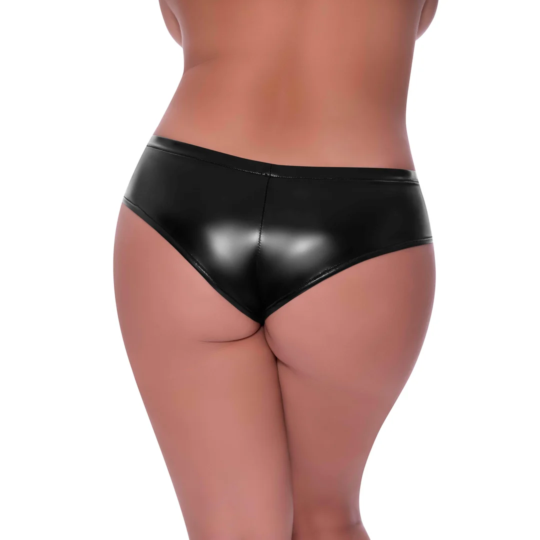 Magic Silk Low Rise Split Crotch Boy Short 2X nero - immagine 1