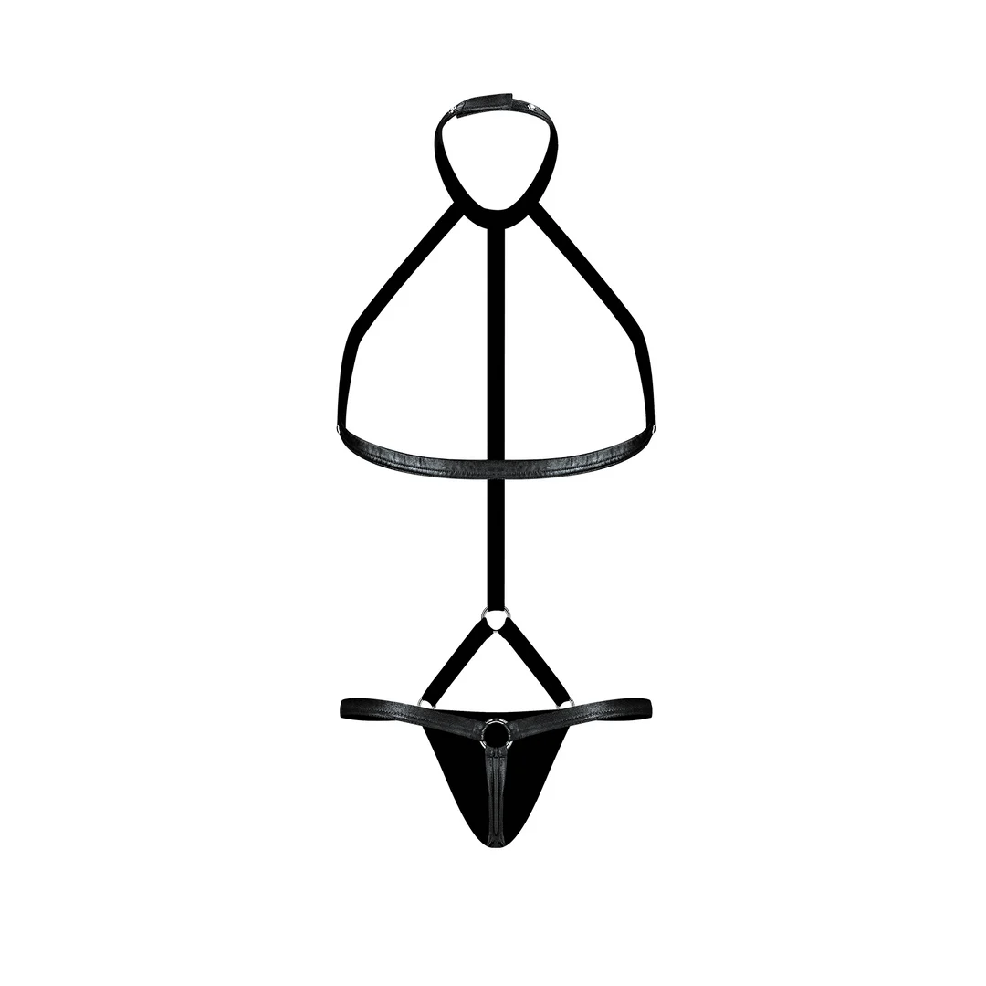 Perizoma uomo con harness e choker per un look audace – Male Power - immagine 5