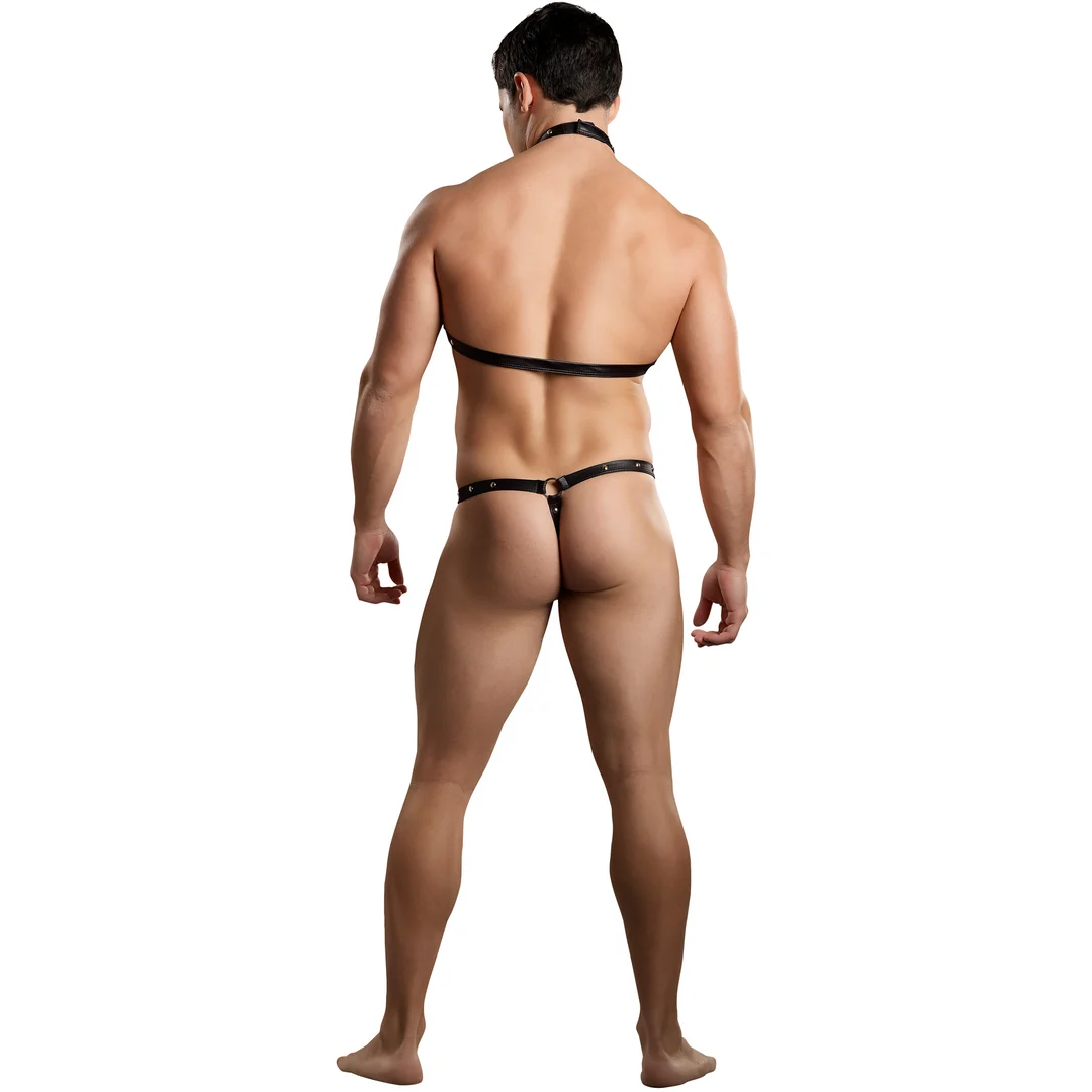 Perizoma uomo con harness e choker per un look audace – Male Power - immagine 9