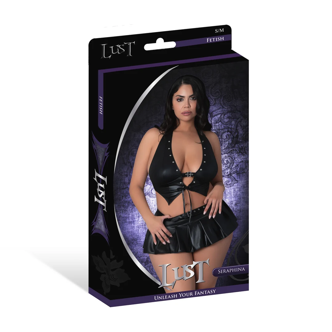 Seraphina haltertop met rok en G string