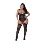 Body Phoenix con catene e giarrettiere, 2X, nero - immagine 4