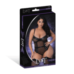 Body Phoenix con catene e giarrettiere, 2X, nero