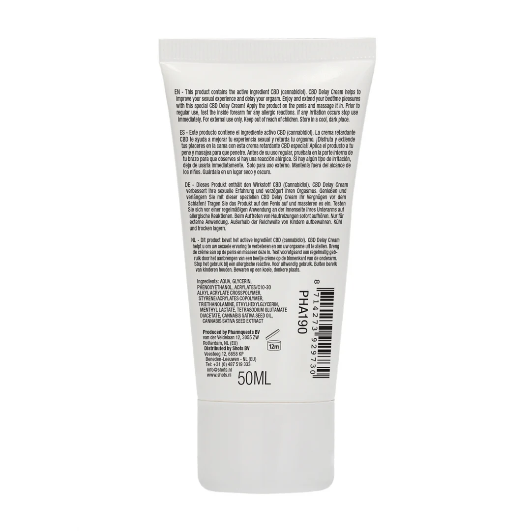 Crema ritardante naturale Pharmquests al CBD 50 ml - immagine 2